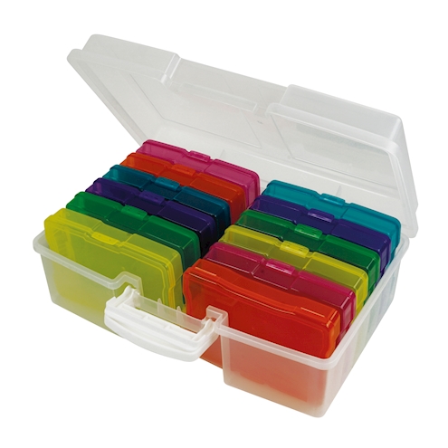 Farb-Boxen im Koffer bunt transparent, 13-tlg