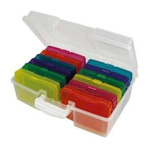 Farb-Boxen im Koffer bunt transparent, 13-tlg