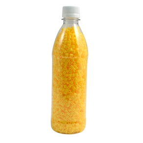 Bügelperlen gelb, Flasche