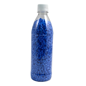 Bügelperlen blau, Flasche