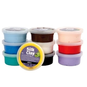 Silk Clay 10 x 40 g kräftige Farben