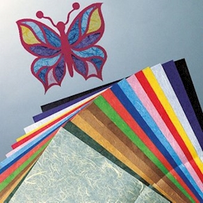 Strohseidenpapier 47 x 64 cm, 25 Blatt in 15 Farben
