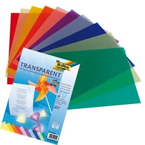 Transparentpapier A4 farbig, 10 Blatt