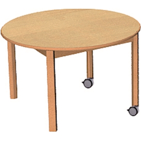 Rund-Tisch Ø 120 cm mit Rollenmix
