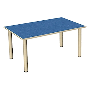Rechteck-Tisch, 120 x 80 cm Holzbeine Gleiter, Duropal