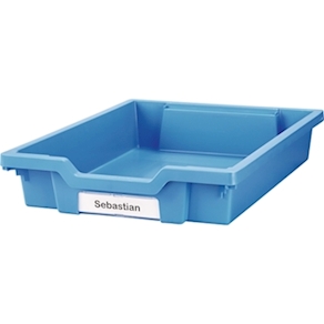 Materialbox mit Acrylfenster, blau, Höhe 7,5 cm