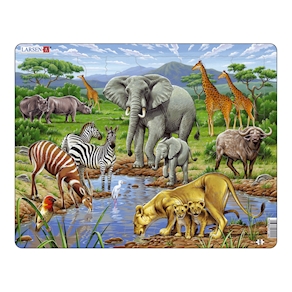 Tiere Savanne, Puzzle 65 Teile