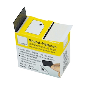 Magnet-Plättchen selbstklebend im Spender, 45 Stck.