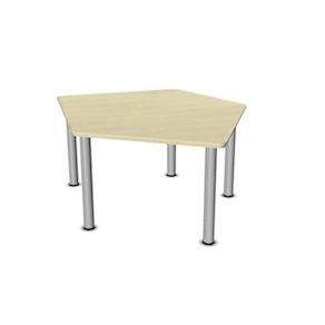 Fünfeck-Tisch klein GROW-UPP Metall-Einzelbeine, Duropal
