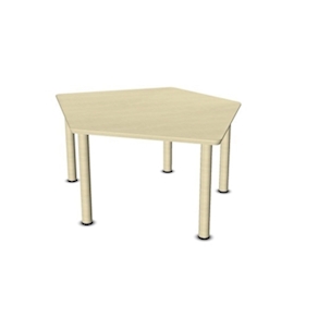 Fünfeck-Tisch klein GROW-UPP Holz-Einzelbeine, Duropal