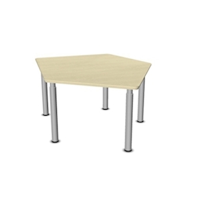 Fünfeck-Tisch klein GROW-UPP Metallbeine höhenv., Duropal