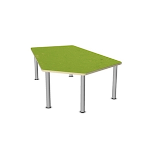 Fünfeck-Tisch gross GROW-UPP Metall-Einzelbeine, Linoleum