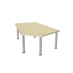 Fünfeck-Tisch gross GROW-UPP Metall-Einzelbeine, Duropal
