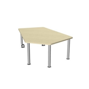 Fünfeck-Tisch gross GROW-UPP Metall-Rollenmix, Duropal