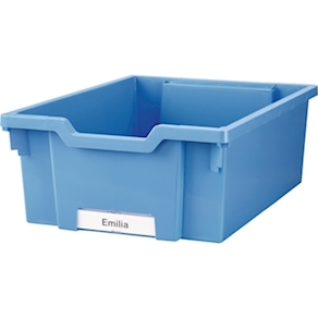 Materialbox mit Acrylfenster, blau, Höhe 15 cm 