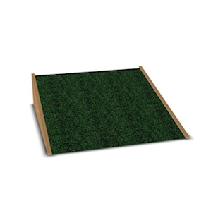 Niedrige Quadrat-Podest-Rampe mit Teppichbelag, H 22 cm 