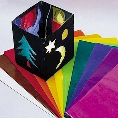 Transparent- / Drachenpapier, 70x100 cm, 25 Bogen, 10 Farben
