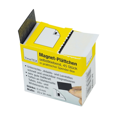 Magnet-Plättchen selbstklebend im Spender, 45 Stck.