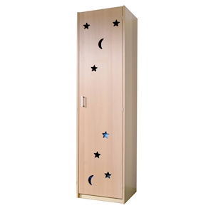 Deckenschrank Grundmodell Tür re, Türfront Mond/Sterne B 49,4 x H 196,8 x T 62 cm