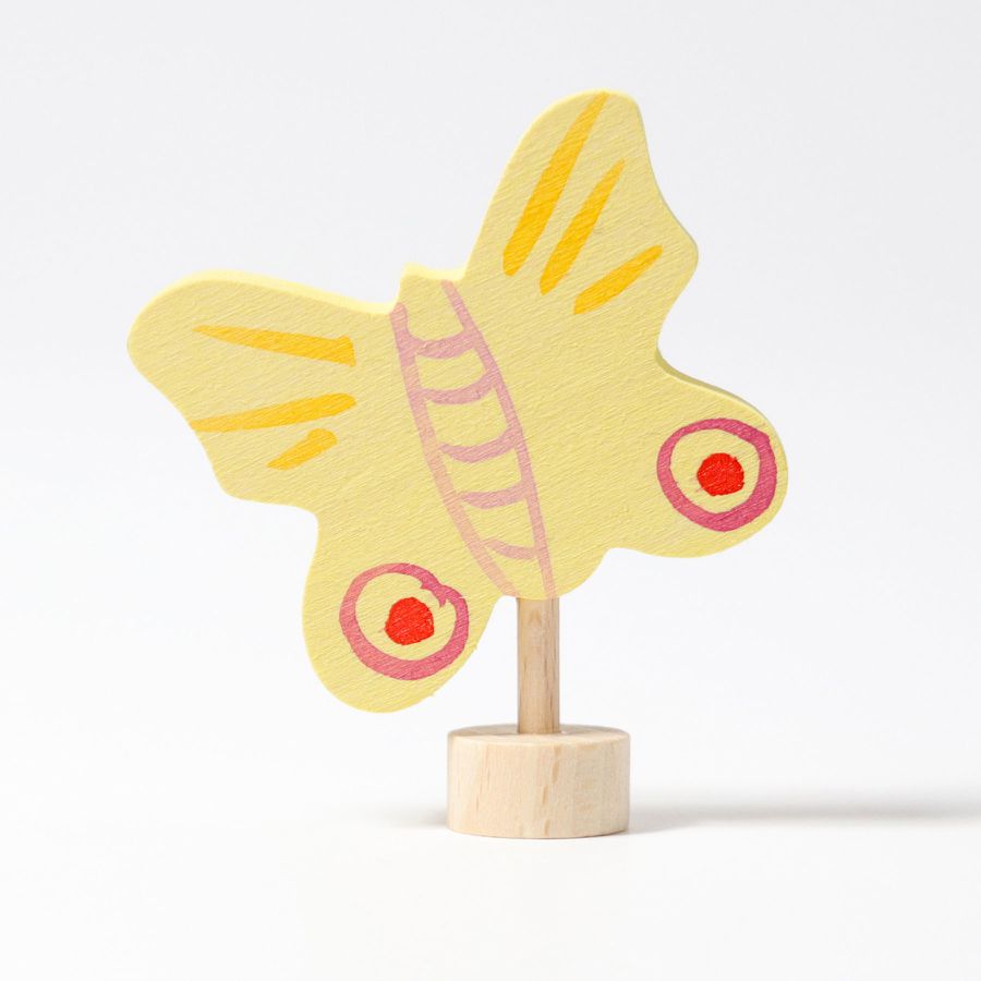 Steckfigur Schmetterling gelb
