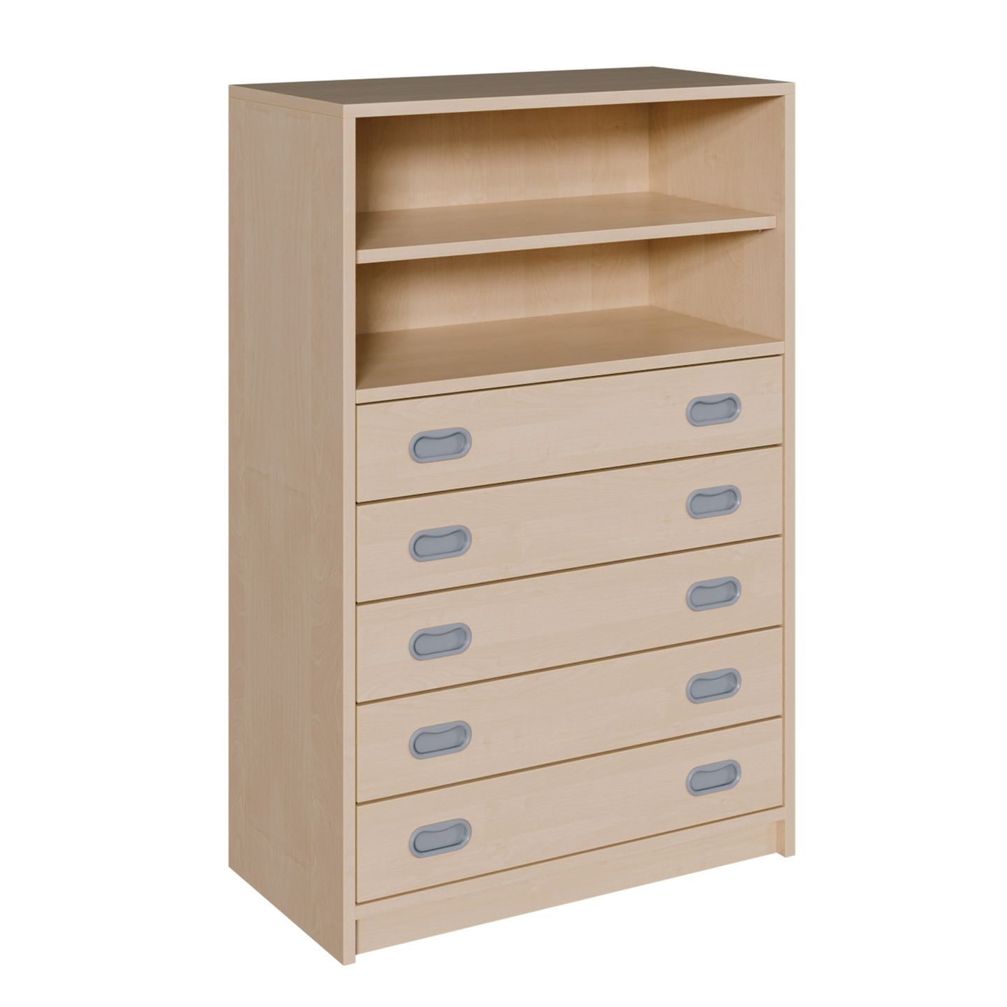 Schrank mit 5 Schubladen, oben Regal mit 1 Einlegeboden, B 78 x H 120 x T 40 cm