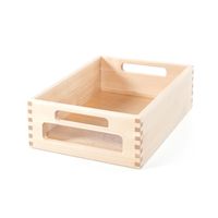 Materialkasten mit Acrylglasfenster, B 27 x H 12,2 x T 34,5 cm, Eiche massiv