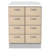 Unterschrank mit 8 Schubkästen, Korpus/Front in 0001 Ahorn, B 69,8 x H 91,6 x T 70 cm