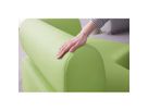 Sofa Bumerang mit Kunstlederbezug in K204 Toffeebraun, B 200 x Sitzhöhe 42 x T 116 cm
