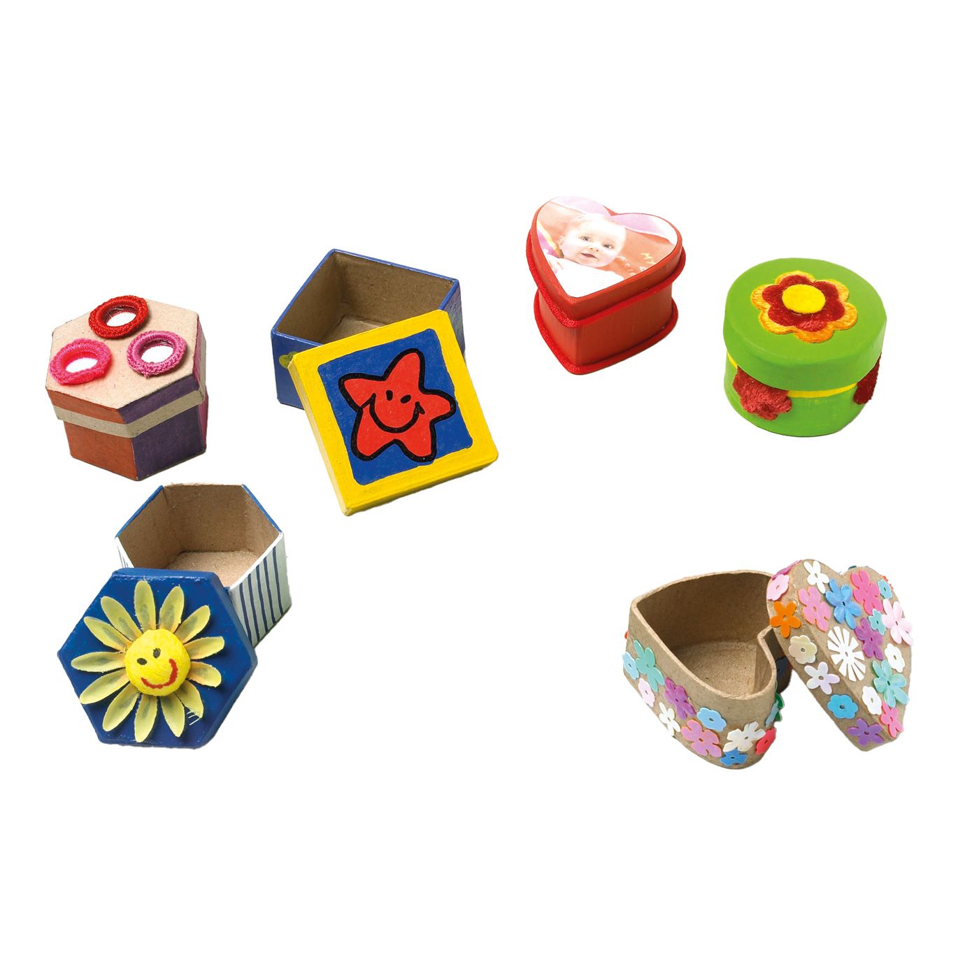 Mini Schachteln Sortiment, 4 - 6 cm, 6 Stk.