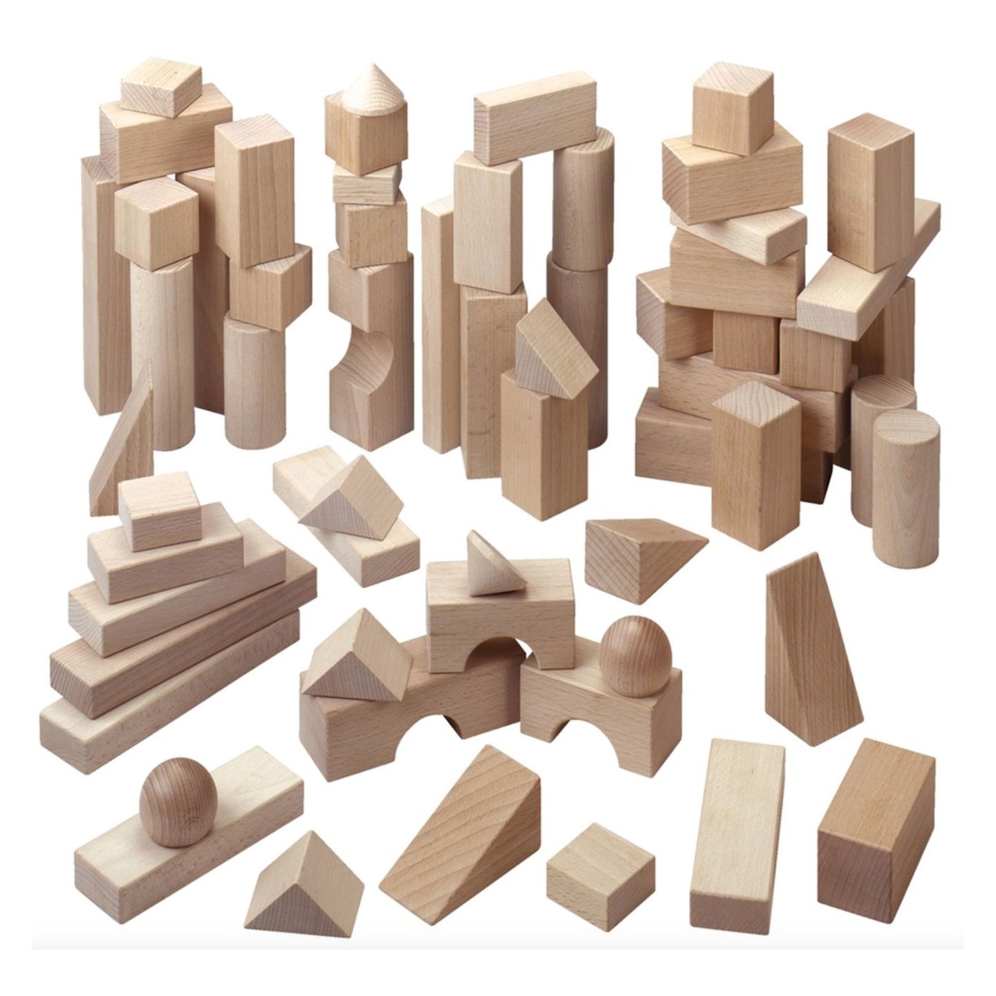 Basisbausteine natur, Set mittel 60 Teile