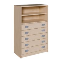 Schrank mit 5 Schubladen, oben Regal mit 1 Einlegeboden, B 78 x H 120 x T 40 cm
