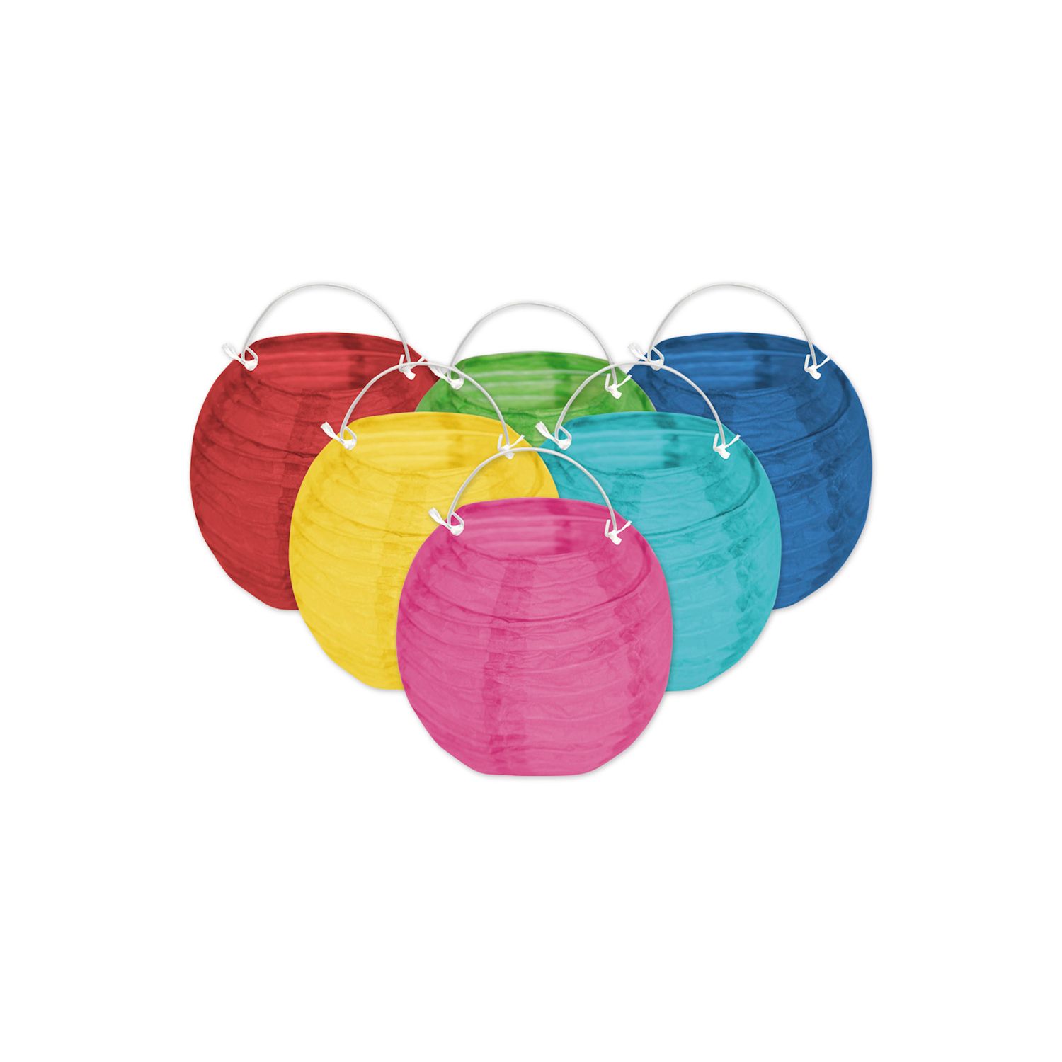 Papierlampions bunt, 6 Stk.