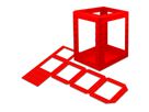 Laternenrohling Wellpappe eckig, rot, 5 Stk.