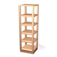 Turmregal mit Sockel mit 4 Einlegeböden, Buche massiv, B 40 x H 130 x T 40 cm