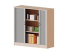 Schrank mit Rollo, Sockel und 2 Einlegeböden, abschliessbar, B 100 x H 118 x T 40 cm