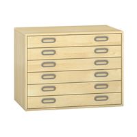 Pureo Papierschrank Furnier mit 6 Schubkästen, B 100 x H 75 x T 60 cm