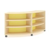 410.023.356K - Schlangenregal mit Rollen, Furnier, B 120 x H 80 x T 120 cm