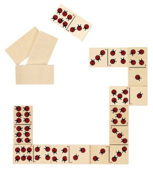 Dominospiel Marienkäfer, 28 Spielsteine
