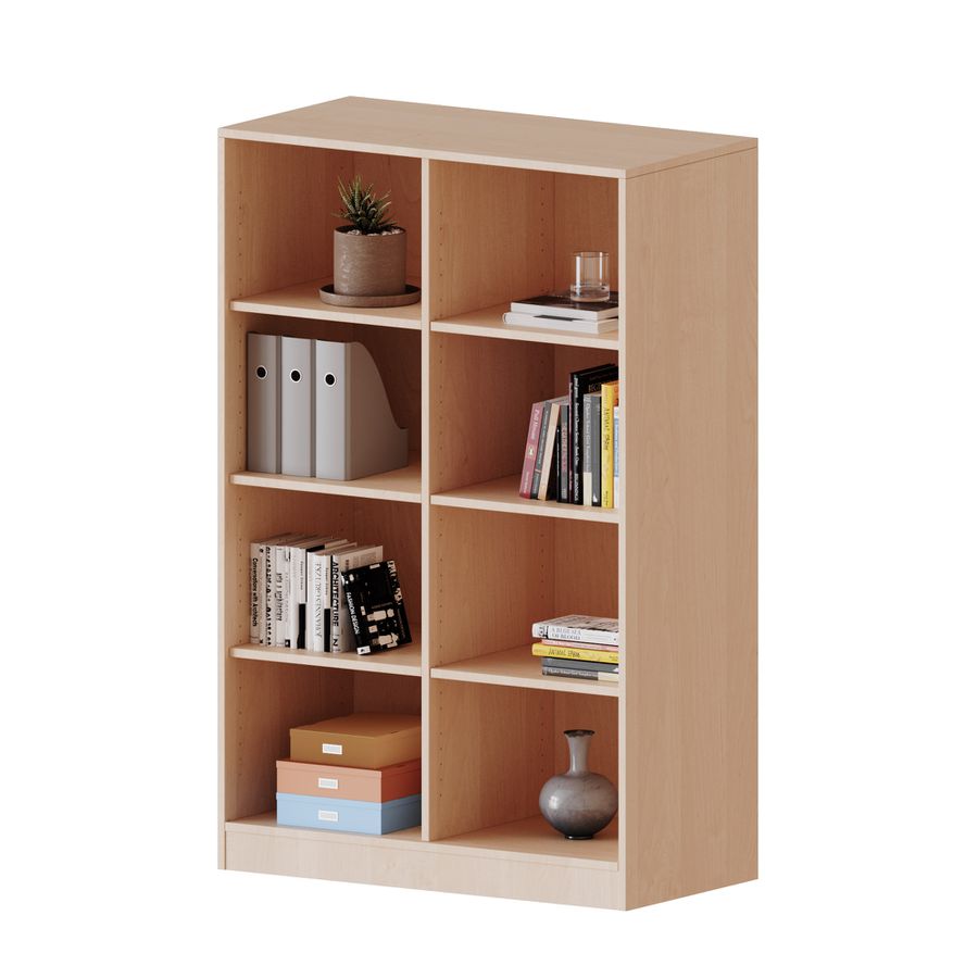 Regal mit Sockel und Mittelwand, 6 Einlegeböden, B 120 x H 154 x T 40 cm