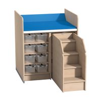 Wickelanlage für 8 Boxen und Aufstiegshilfe rechts