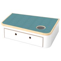 Podest schräg mit Teppichoberfläche, B119,1 x H33 x T88,4 cm