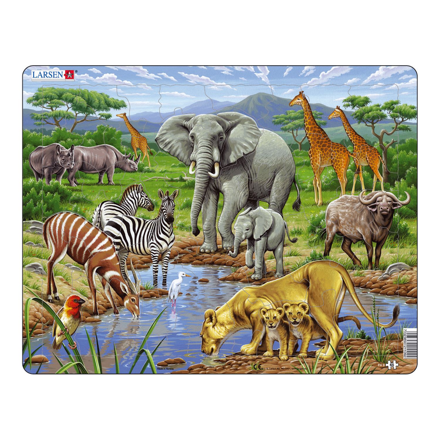 Tiere Savanne, Puzzle 65 Teile