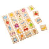 112.312.100 - Erkennungsschilder Holz, Gegenstände, 24 Stk.