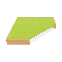 Eckpodest gross mit Linoleumbelag, B 188 x H 22 x T 188 cm