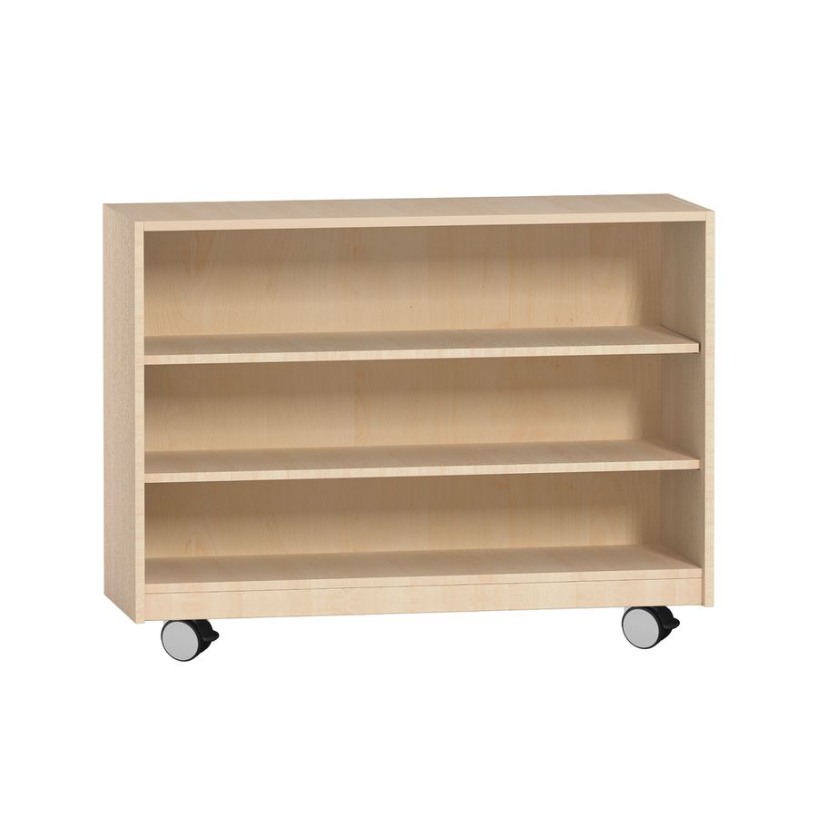 Regalschrank Variado mit 4 Rollen, 2 Einlegeböden, K177 Buche, B 100 x H 80,6 x T 58 cm