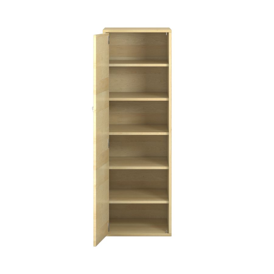 Pureo Türenschrank, Griff rechts, Scharnier links, Furnier mit 3 Einlegeböden B 50 x H 150 x T 60 cm