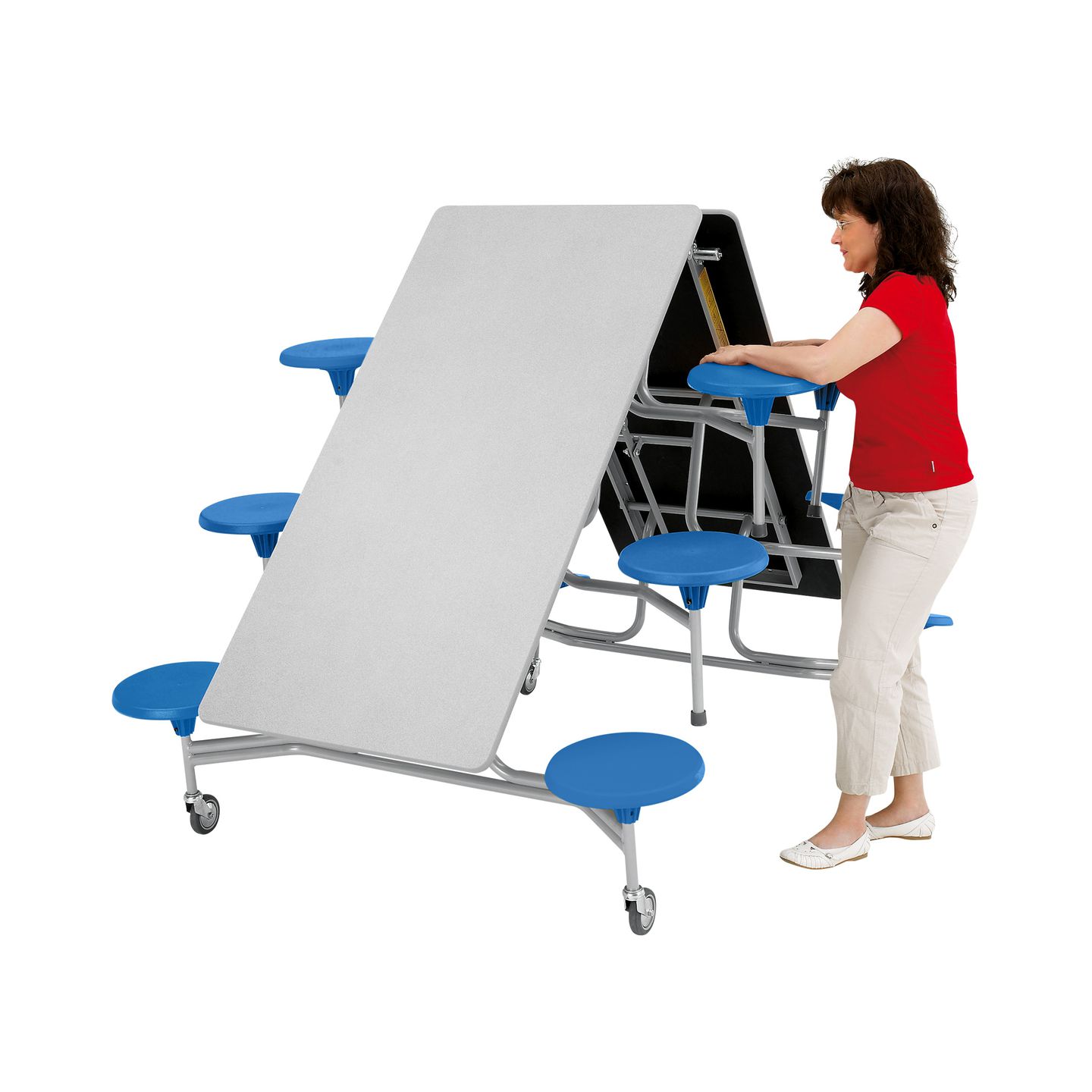 12er-Tisch-Sitz-Kombination rechteckig, Tischhöhe 66 cm Sitzhöhe 36 cm