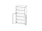 Schrank mit Doppeltüren unten und oben offenes Regal, B 100 x H 190 x T 40 cm