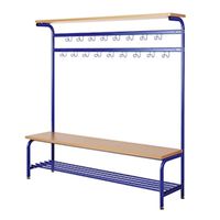 Stahlgarderobe Komplettelement mit 17 Haken