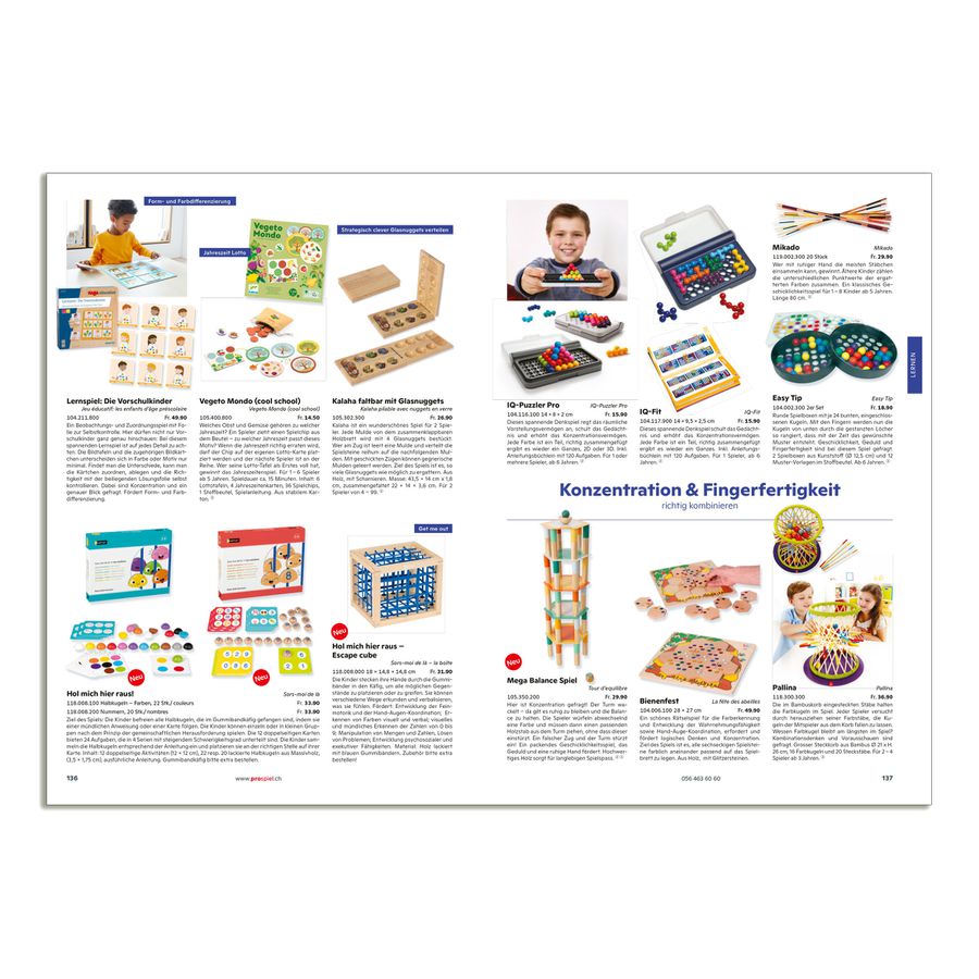 Spiel-, Lern- + Bastelmaterial 2026/2027